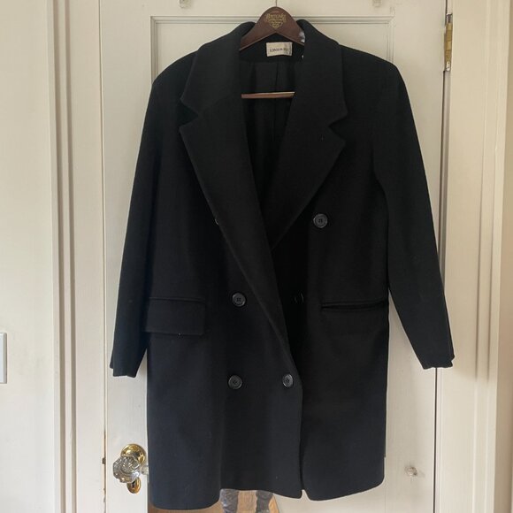 London Fog Jackets & Blazers - London Fog Black Double-Breasted Pea Coat Size 10 Wool